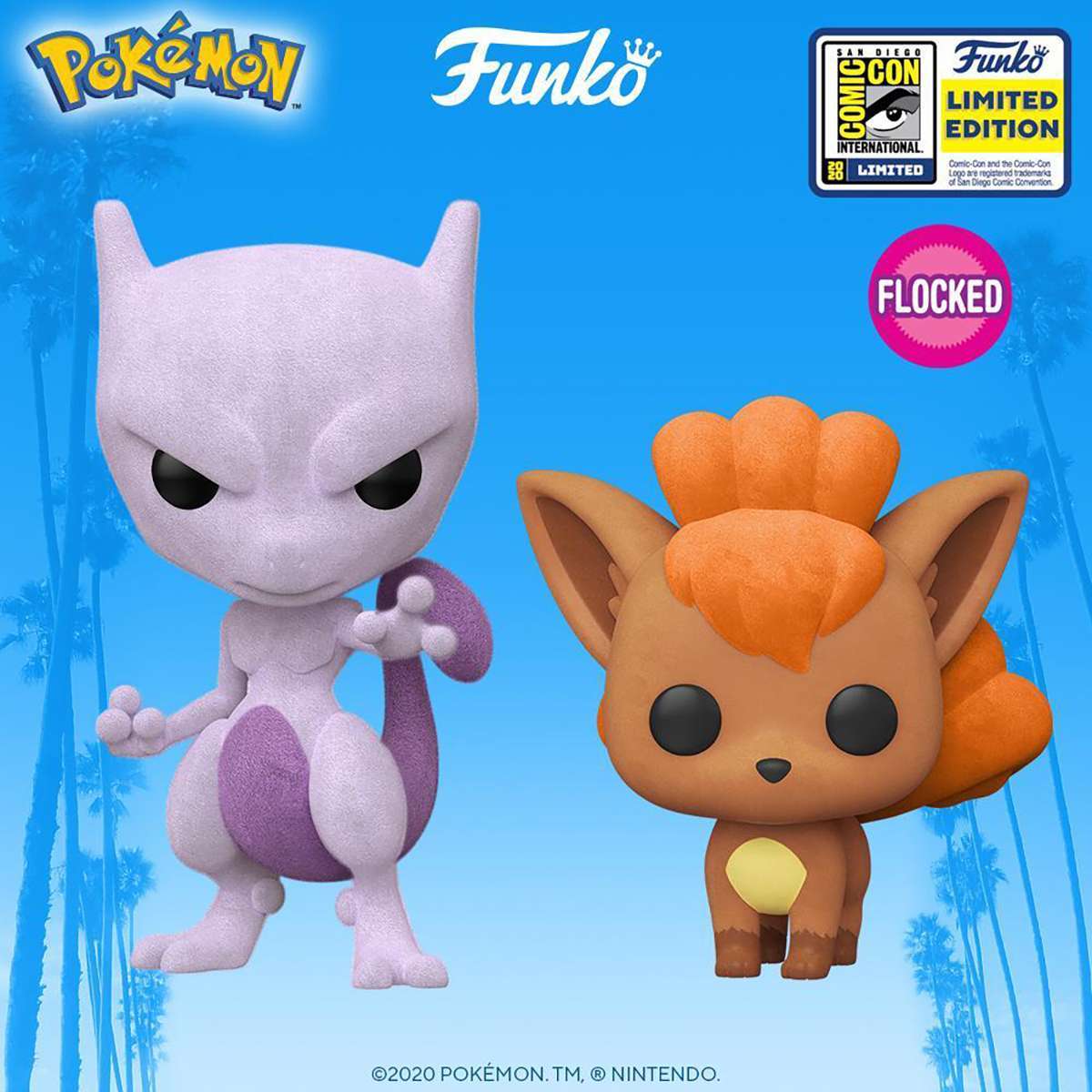 Pokemon-Flocked-Mewtwo-Vulpix-Funko-Pop Pokemon-Flocked-Mewtwo-Vulpix-Funko-Pop