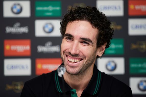 Ferran Bassas en un momento de su presentación, este viernes en el Olimpic.