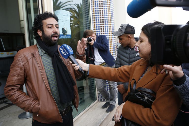 El periodista Omar Radi, tras comparecer ante un tribunal de Casablanca el pasado 5 de marzo.
