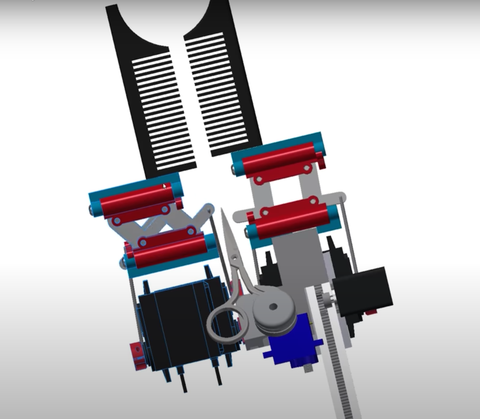 El mecanismo de peine que Wighton planeaba usar para su robo barbero, terminó optando por un vacío