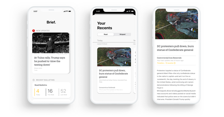 La aplicación de noticias móviles de Brief tiene como objetivo abordar la sobrecarga de información y el sesgo de los medios