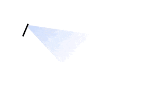 un gif que muestra cómo google ar reajusta el tamaño de sus dinosaurios