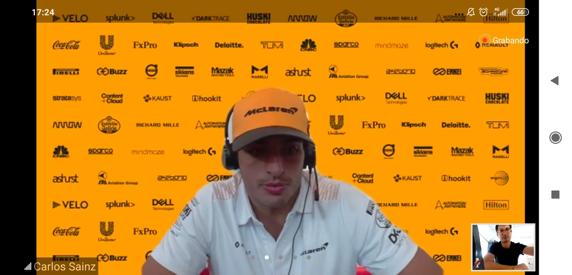 Carlos Sainz, charlando con la prensa española, entre ellos MD, por Zoom