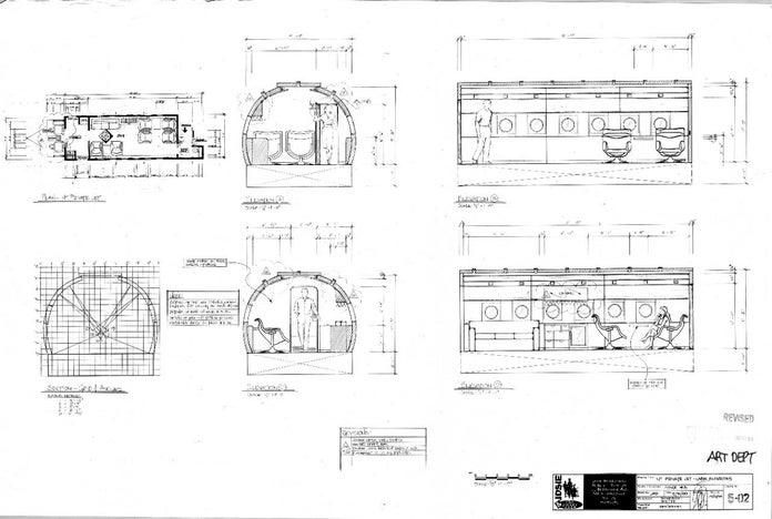 Planos de Josie y los Pussycats - Elevaciones de cabina de jet privado internacional Planos de Josie y los Pussycats - Elevaciones de cabina de jet privado internacional