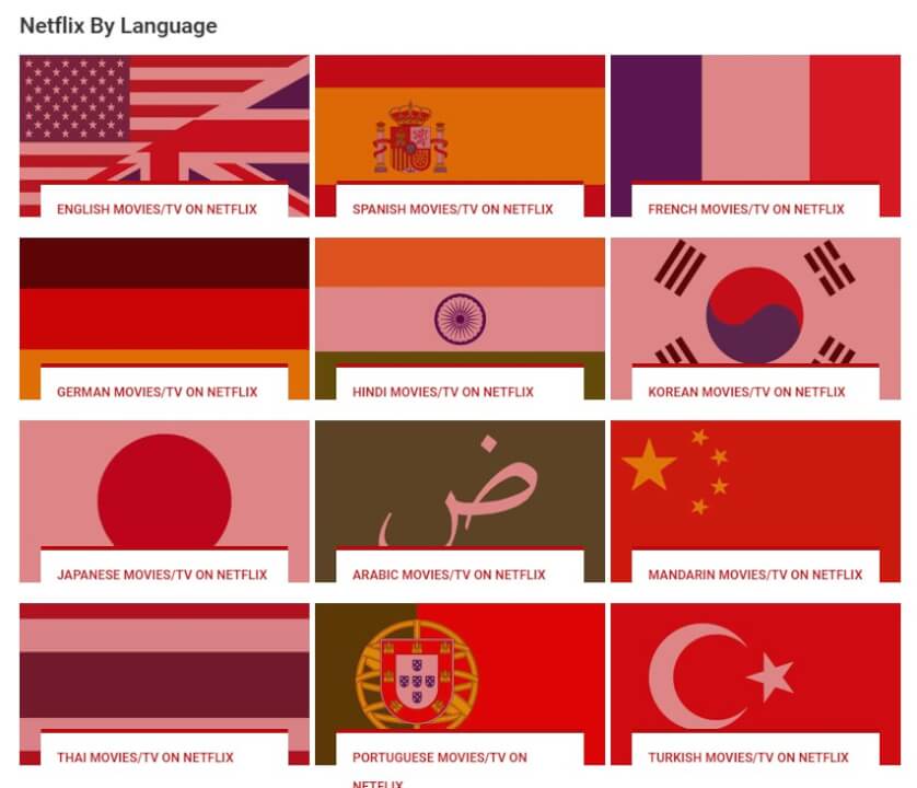 ¿Qué hay en las selecciones de idioma de Netflix?