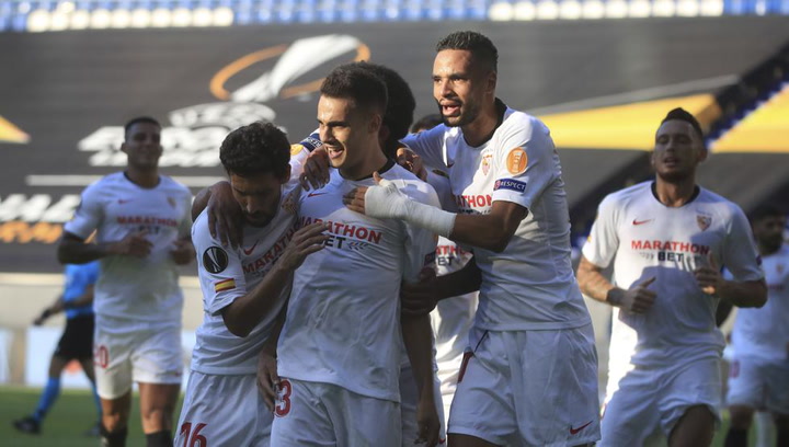 Europa League Sevilla-Roma. Gol de Reguilón (1-0) Europa League Sevilla-Roma. Gol de Reguilón (1-0)