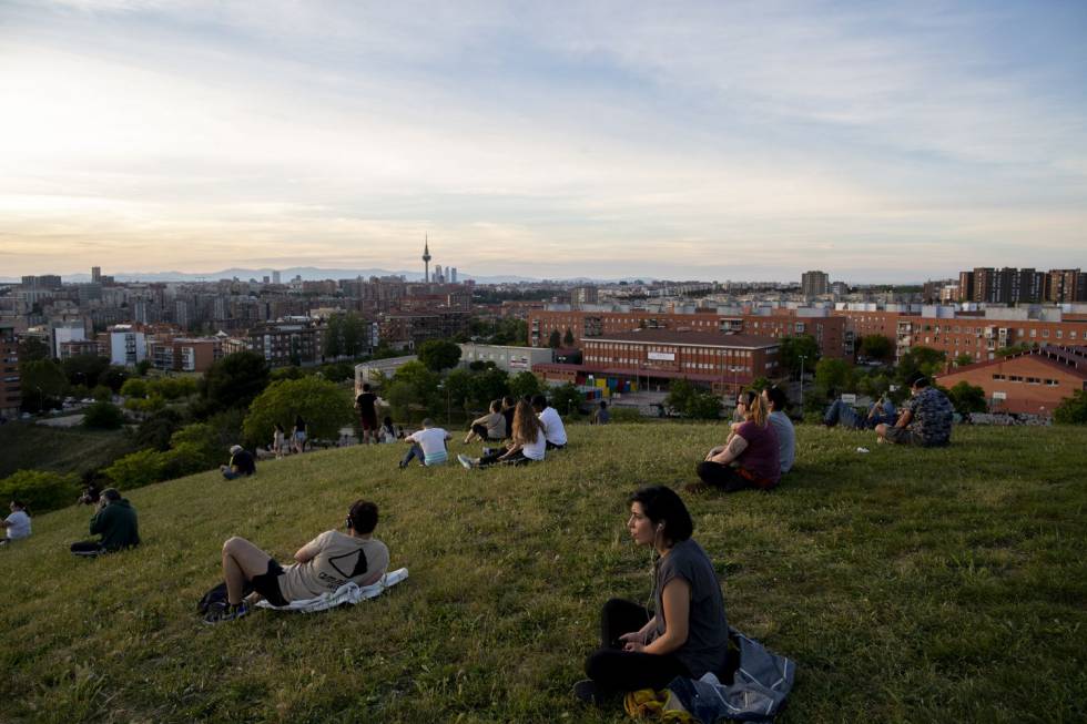 El actual parque del Cerro del Tío Pío, construido sobre las antiguas chabolas y casas bajas.