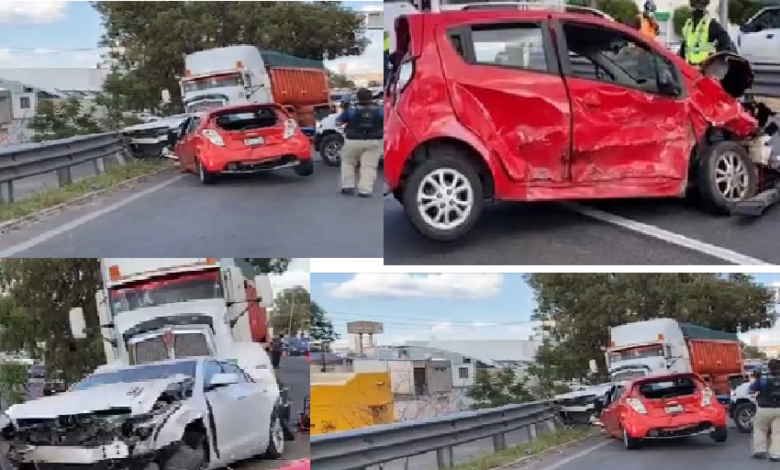 Carambola de autos en autopista México-Querétaro, tráiler se queda sin frenos