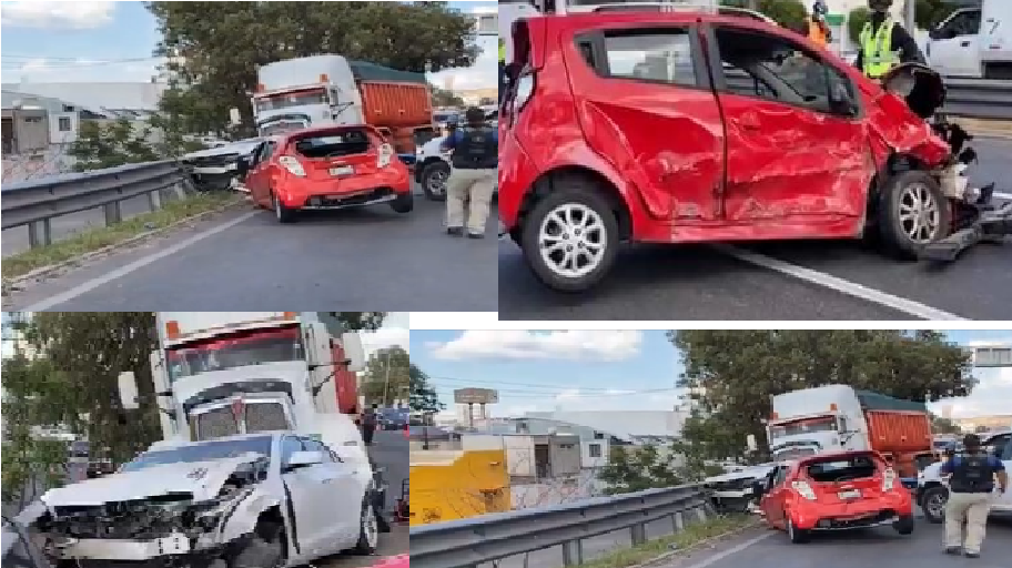 Carambola de autos en autopista México-Querétaro, tráiler se queda sin frenos