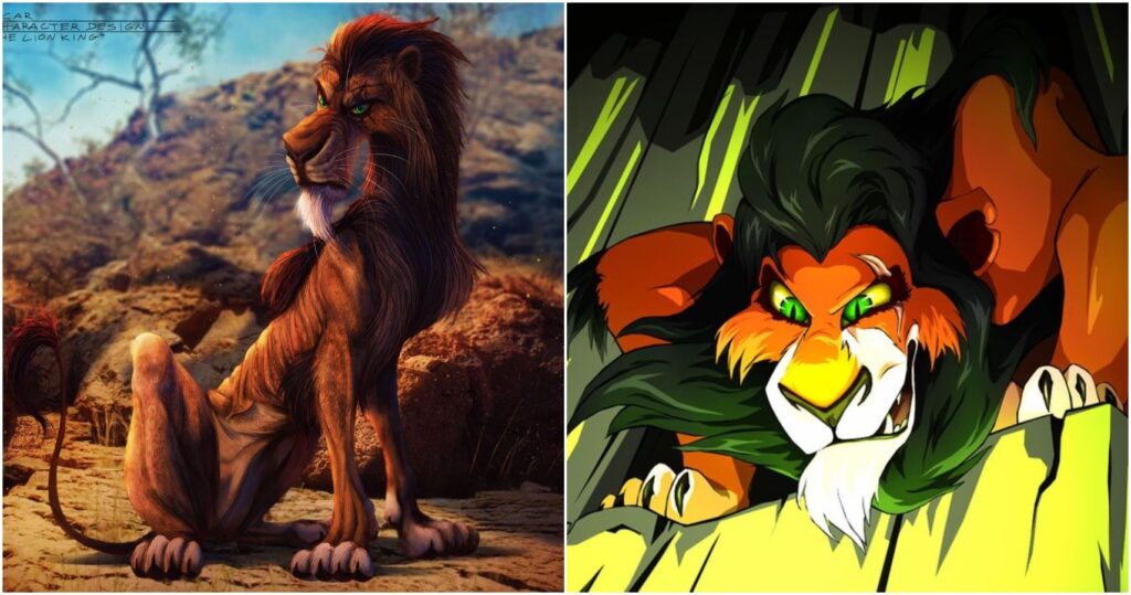 El Rey León de Disney: 10 imágenes de Fan Art de Scar que muestran su verdadera naturaleza