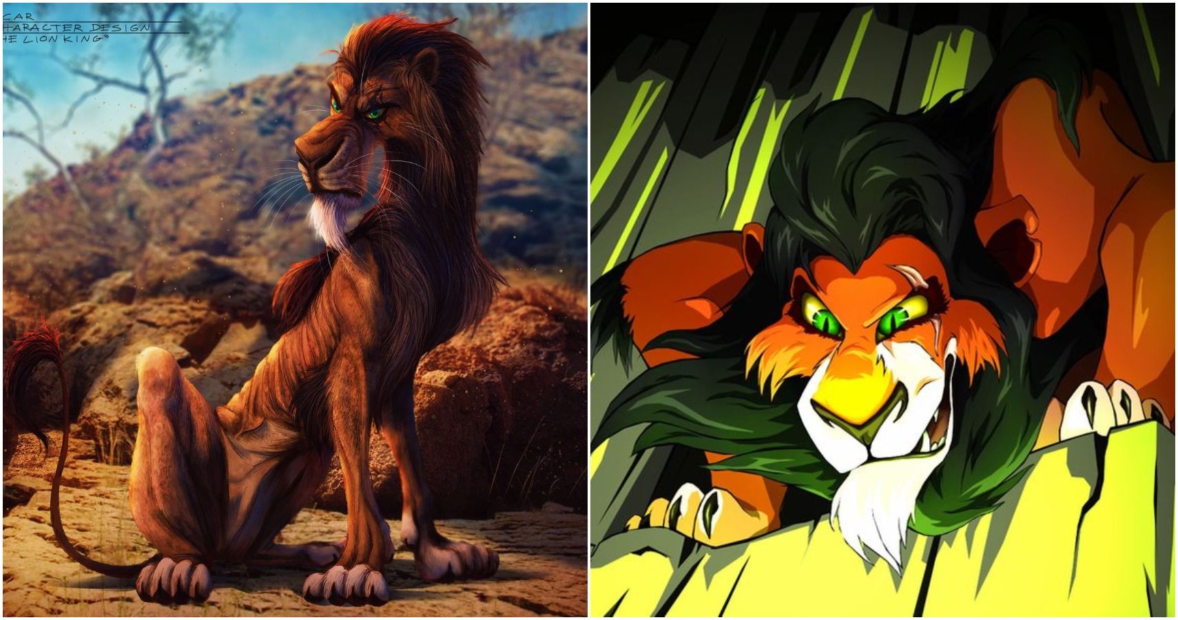 El Rey León de Disney: 10 imágenes de Fan Art de Scar que muestran su verdadera naturaleza