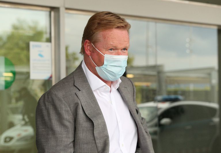 Koeman, el martes por la tarde, en su llegada a Barcelona.