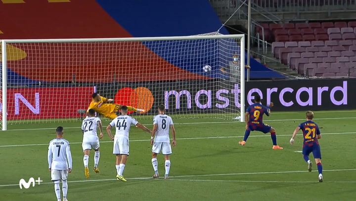 Champions League: Barça - Nápoles. Gol de Suárez (3-0)