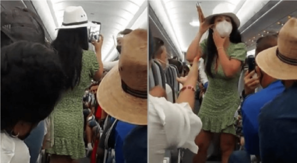 VIDEO: Surge #LadyCovid, bajan de avión a una mujer ebria, dice que el coronavirus no existe