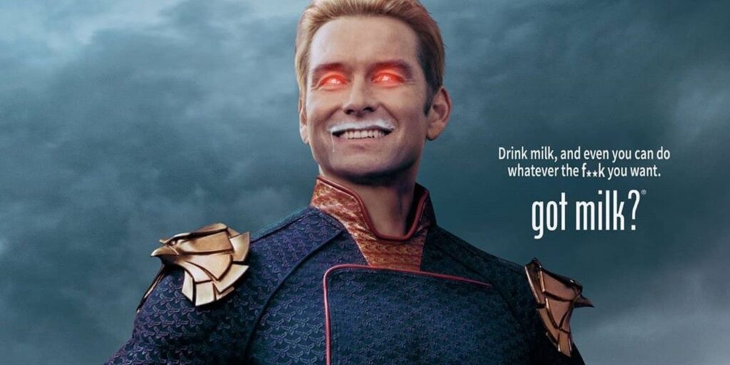 ¿El Homelander de los chicos es la nueva cara de Got Milk?  En Fan Art de Spot-On