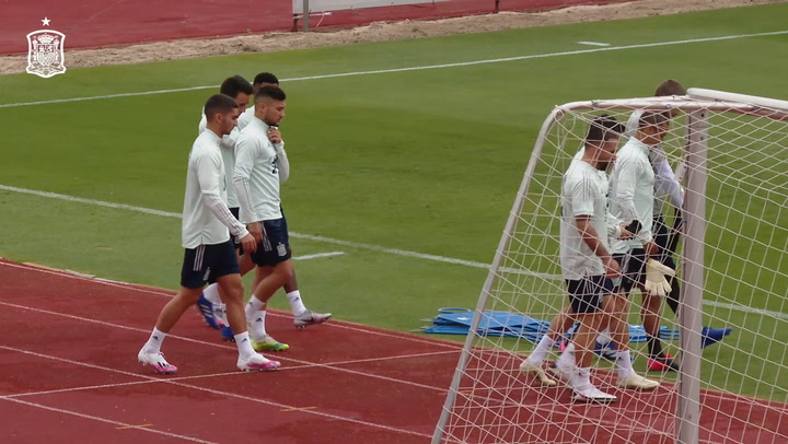 Entrenamiento de la selección española de cara al partido contra Alemania