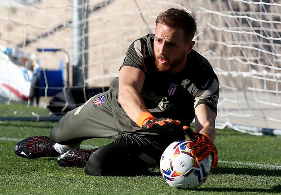 Jan Oblak durante el entrenamiento del Atlético de Madrid
