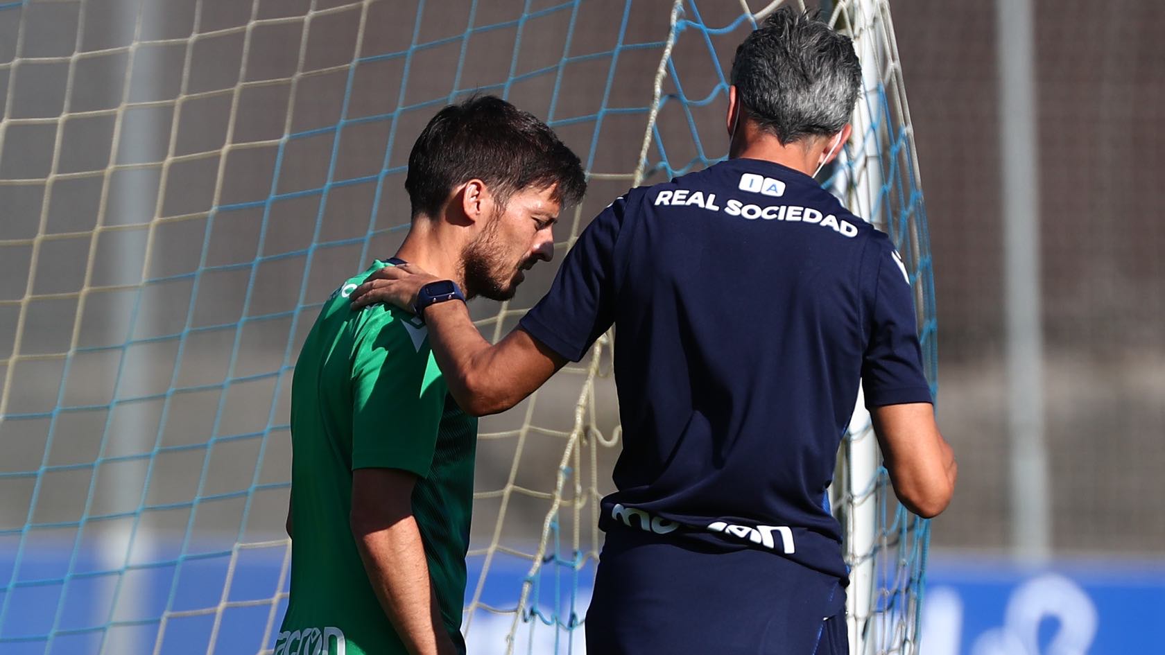 David Silva en su primer entrenamiento con la Real Sociedad en Zubieta