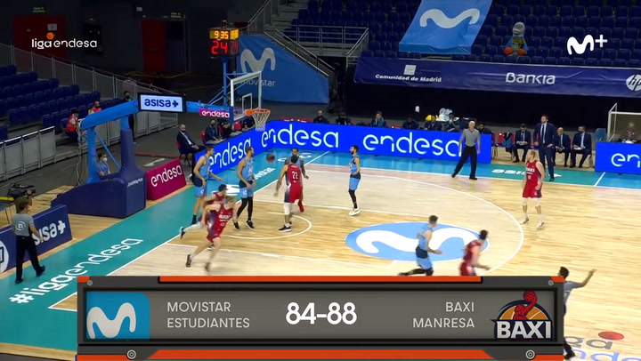 Resumen del Movistar Estudiantes - BAXI Manresa (84-88)