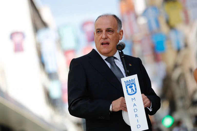 Javier Tebas, el pasado 10 de junio, en el acto de vuelta a la competición de LaLiga.