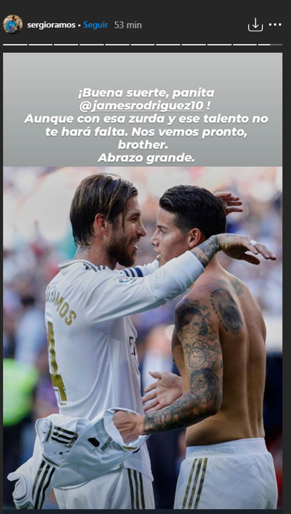 Así ha despedido Sergio Ramos a James Rodríguez
