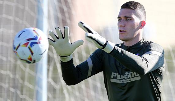 Entrenamiento del Atlético de Madrid en el 'stage' de Los Ángeles de San Rafael.