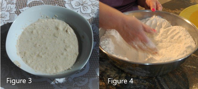 masa de pan en tazones