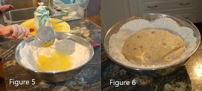 armando masa de pan en tazones