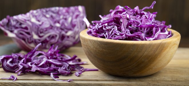 repollo morado picado