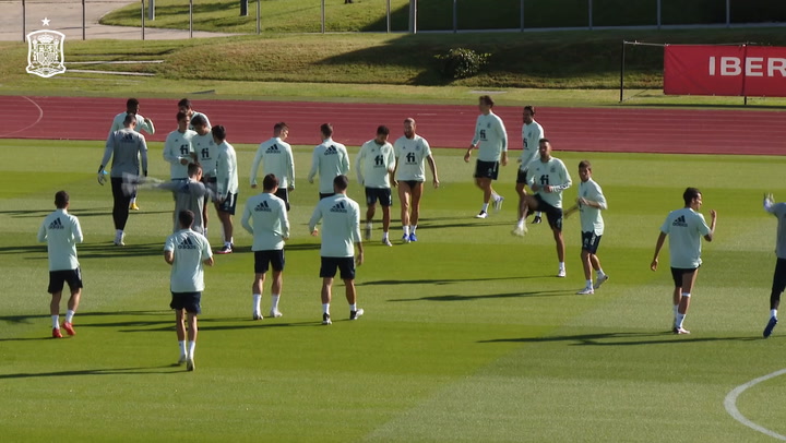 Entrenamiento de la Selección española en la Ciudad del Fútbol de Las Rozas