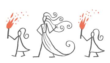 Penélope. Ilustración de Calpurnio para 'La versión de Penélope', de Margaret Atwood, incluida en la edición de la 'Odisea' publicada por Blackie Books.