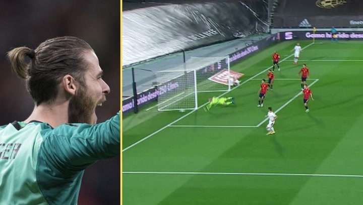 Paradón de De Gea para evitar el primer gol del partido para Suiza
