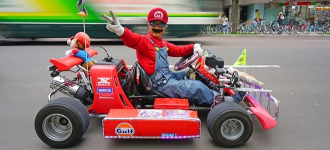 disfraz de mario con go kart