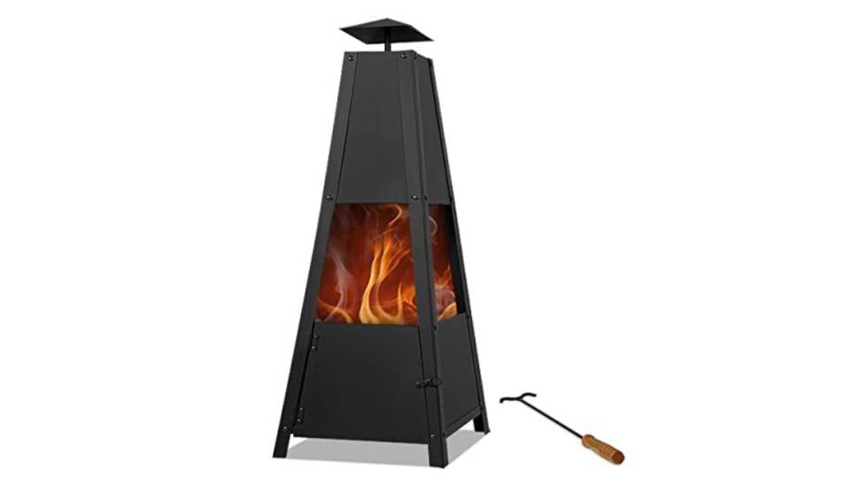 Chimenea de jardín con estructura de metal Deuba
