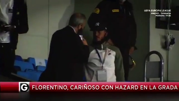 El gesto de ánimo de Florentino a Hazard tras conocer su nueva lesión El gesto de ánimo de Florentino a Hazard tras conocer su nueva lesión
