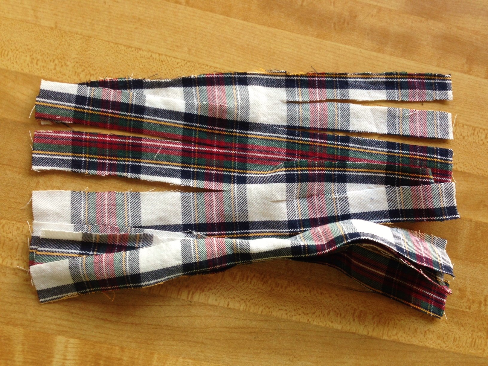 El comienzo de una borla enrollada. 