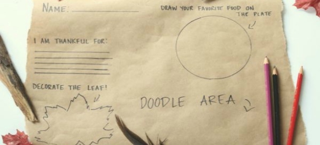 Manteles individuales interactivos de Acción de Gracias para niños