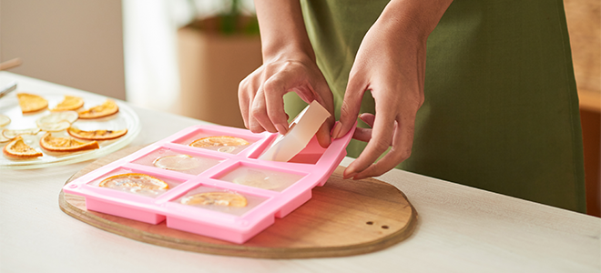 Jabón casero en moldes