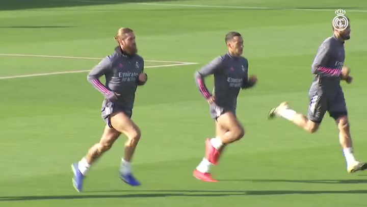 Ramos entrena con el Real Madrid y apunta al Clásico