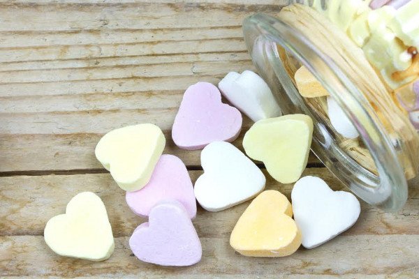 Corazones de caramelo