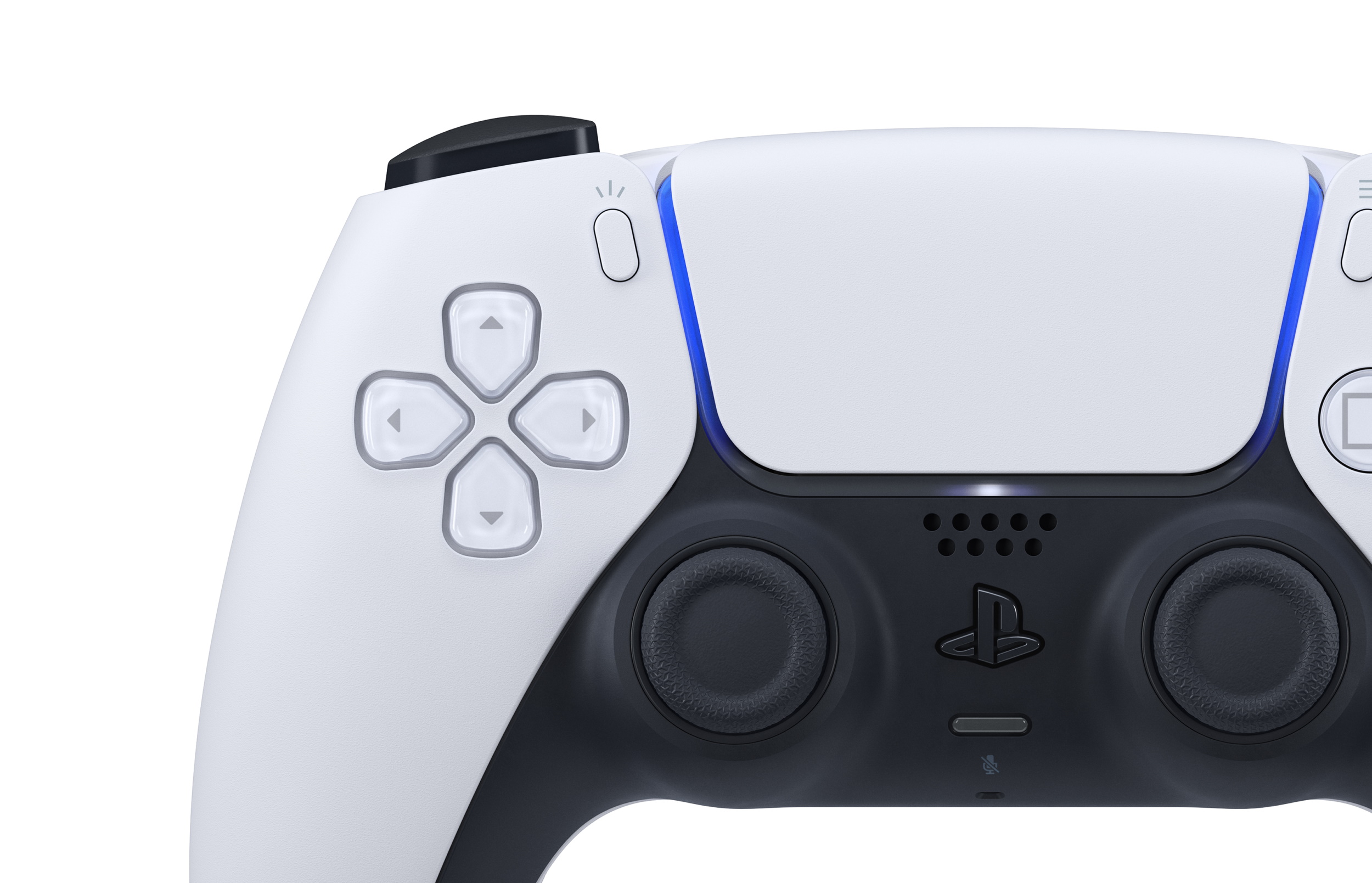 Un controlador Sony DualSense visto desde arriba.