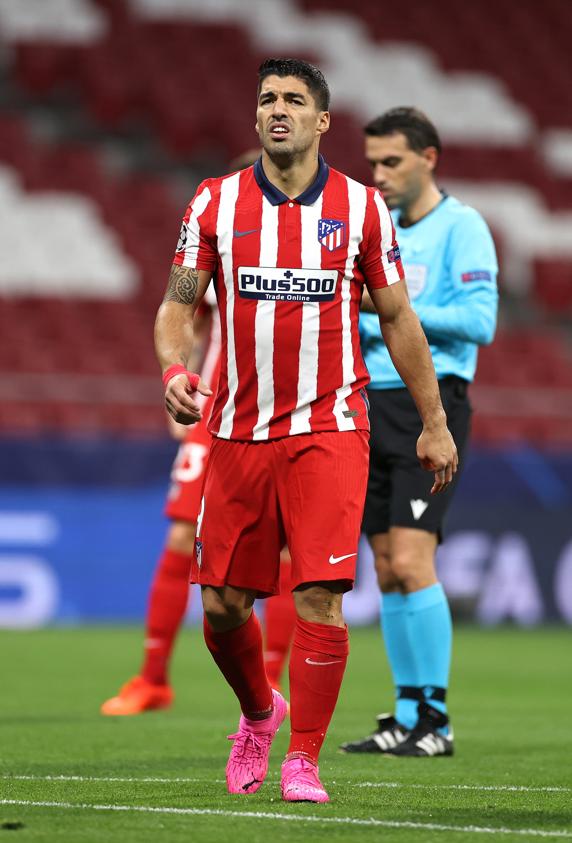 Luis Suarez durante el partido del Atletico de Madrid