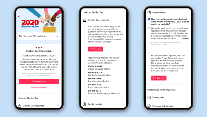 TikTok agregará recursos del día de las elecciones, resultados en vivo de AP a su guía electoral