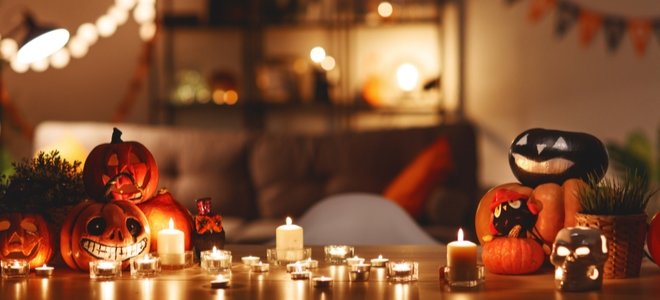 interior de halloween decoración del hogar