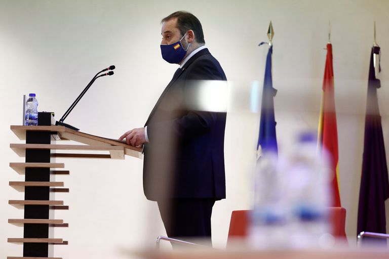 José Luis Ábalos, ministro de Transportes, Movilidad y Agenda Urbana, este jueves en el foro 'Construyendo un futuro sostenible. Diálogos para la recuperación económica'.