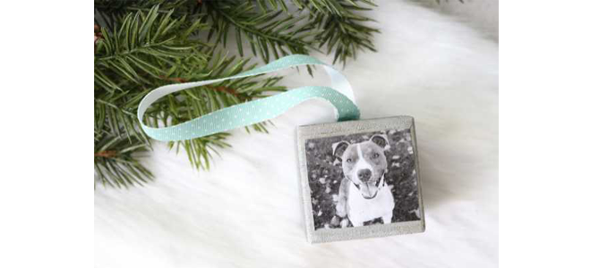 Adorno navideño de bloque de fotos DIY