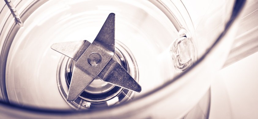 El interior de una licuadora