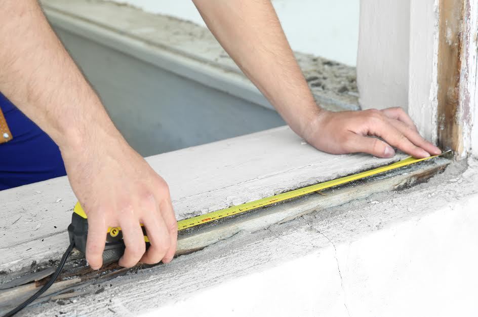 midiendo el marco de una ventana
