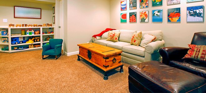 Alfombra en un espacio recreativo.