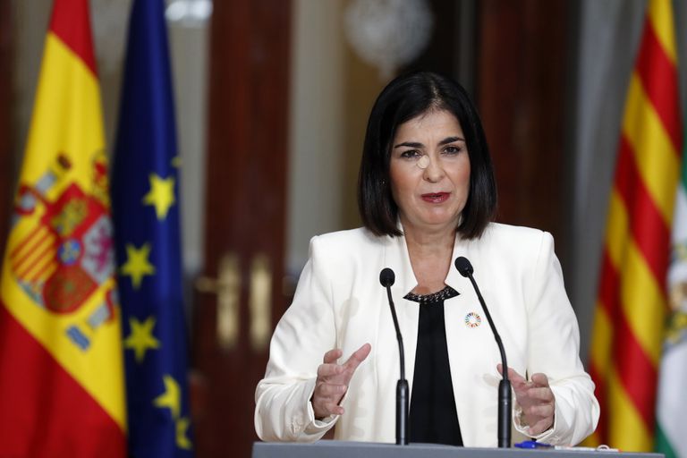 La ministra de Política Territorial y Función Pública, Carolina Darias, en su comparecencia de esta mañana tras el Consejo de Ministros.